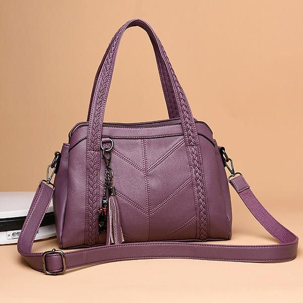 Dam Elegant Soft Pu Handväska Axelväskor Crossbody-väskor