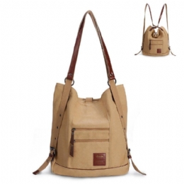 Dam Multi-carry Casual Canvas Handväska Axelväska Satchel Ryggsäck