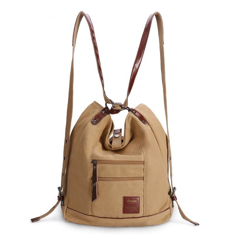 Dam Multi-carry Casual Canvas Handväska Axelväska Satchel Ryggsäck