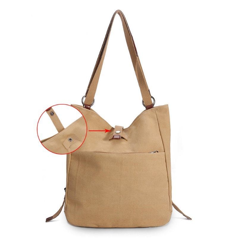 Dam Multi-carry Casual Canvas Handväska Axelväska Satchel Ryggsäck