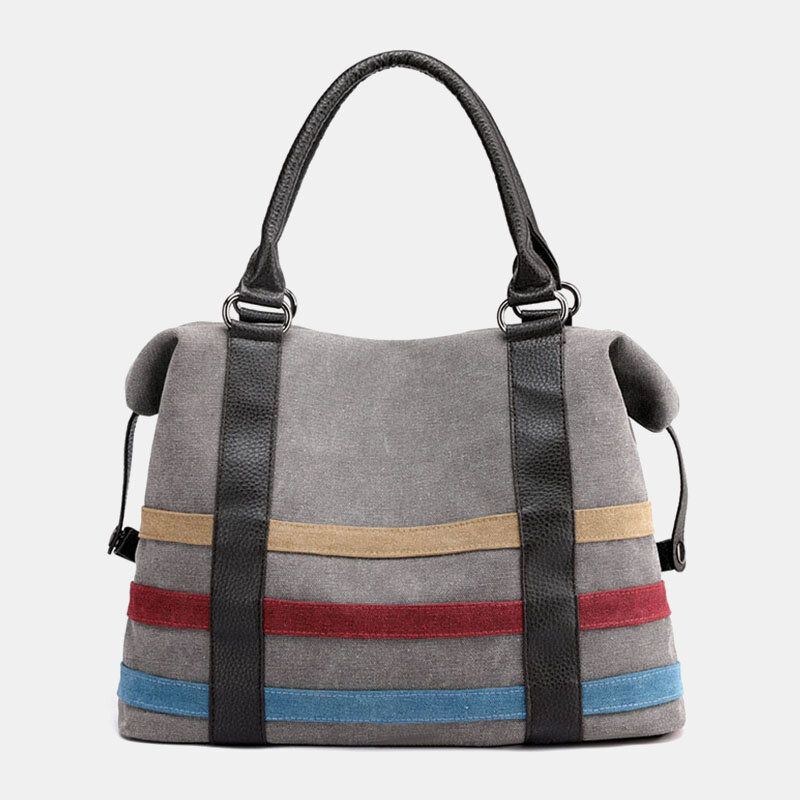 Dam Patchwork Canvas Handväska Crossbody-väska