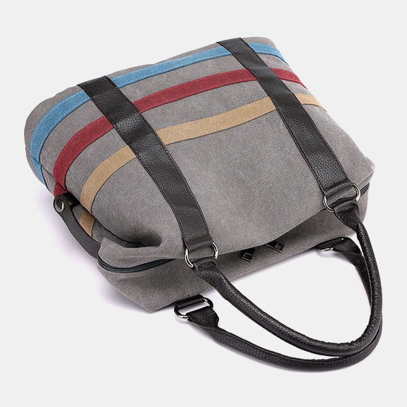 Dam Patchwork Canvas Handväska Crossbody-väska