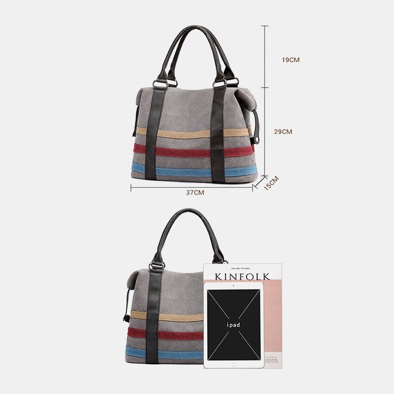 Dam Patchwork Canvas Handväska Crossbody-väska