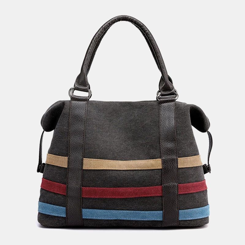 Dam Patchwork Canvas Handväska Crossbody-väska