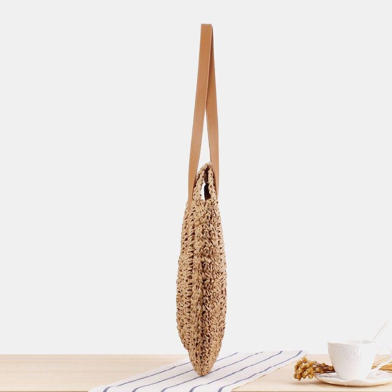 Dam Simplicity Stripe Straw Bag Handväskor Tote Retro Beach Bag