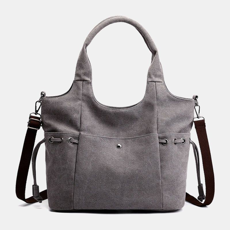 Dam Stor Kapacitet Canvas Handväska Axelväska Crossbody Väska För Shopping Outdoor