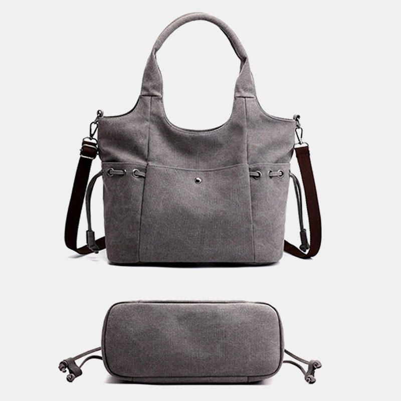 Dam Stor Kapacitet Canvas Handväska Axelväska Crossbody Väska För Shopping Outdoor