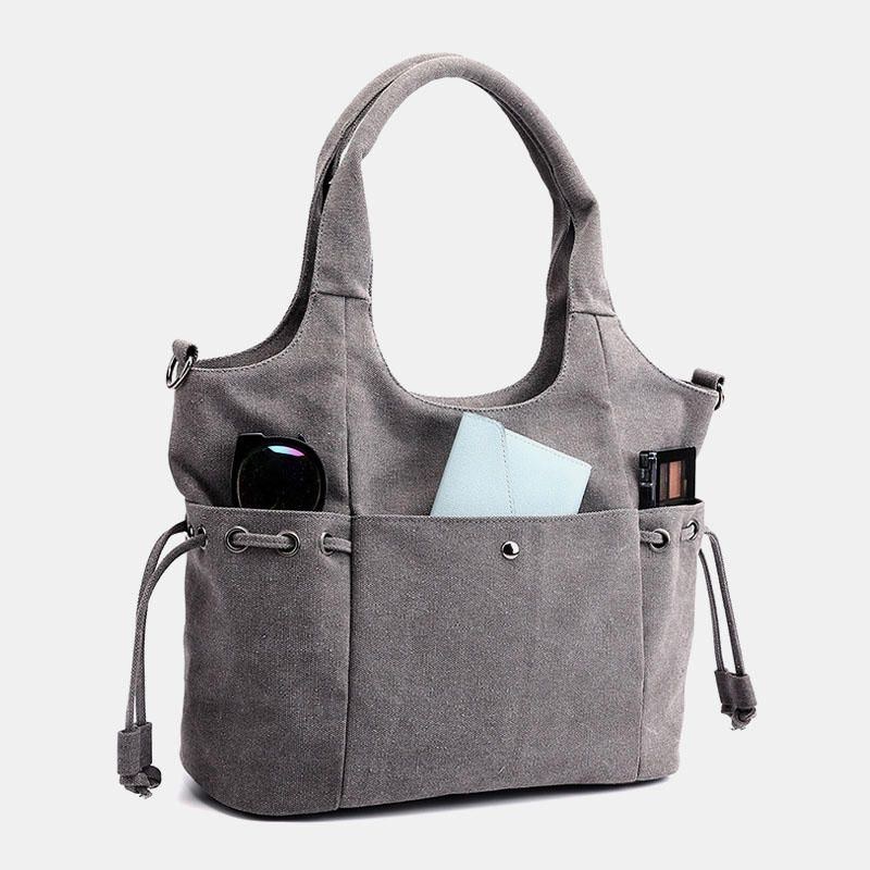 Dam Stor Kapacitet Canvas Handväska Axelväska Crossbody Väska För Shopping Outdoor