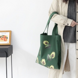 Damer Söt Lovely Avocado Printed Handbag Axelväska