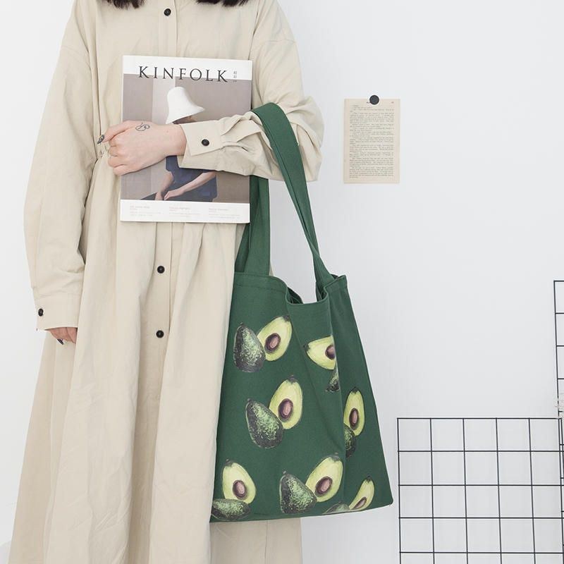 Damer Söt Lovely Avocado Printed Handbag Axelväska