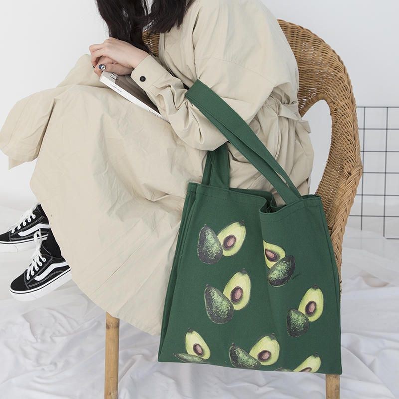 Damer Söt Lovely Avocado Printed Handbag Axelväska