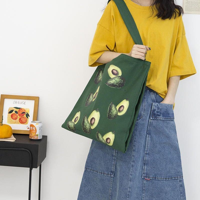 Damer Söt Lovely Avocado Printed Handbag Axelväska