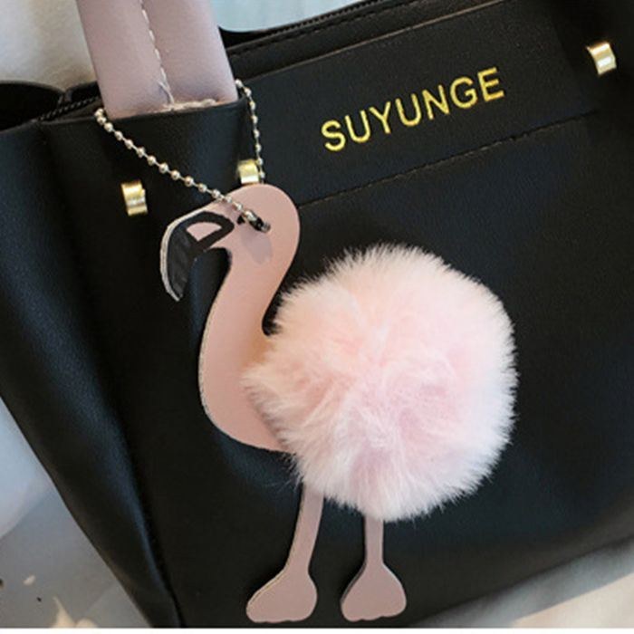 Dammode Handväska Crossbody-väska Axelväska Flamingo Pendant Toe