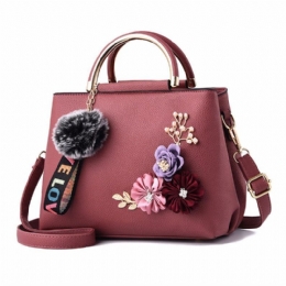 Damplånböcker Och Handväska Axelväskor Damer Designer Topphandtag Satchel Tygväska Med Band Och Blomdekoration