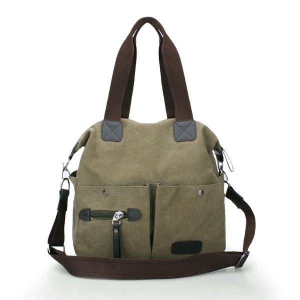 Herr Dam Kudde Vintage Canvas Bag Shoulder Messenger Handväska