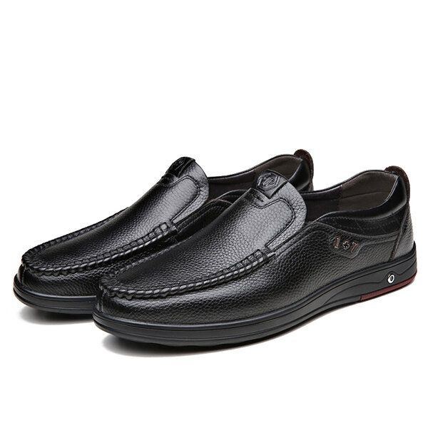 Bekväm Casual Business Äkta Läder Slip On Mjuk Oxfords