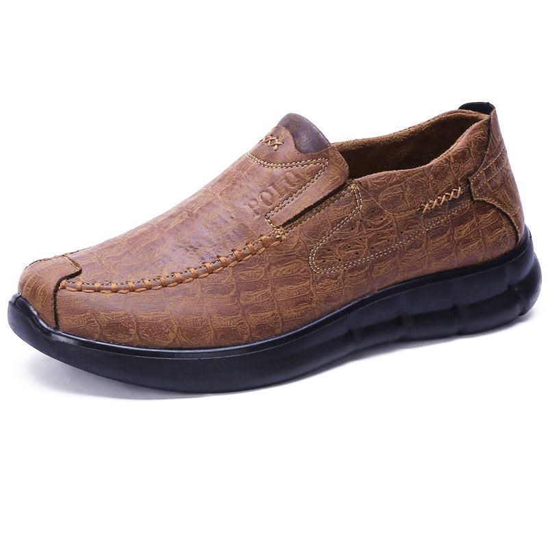 Bekväm Sula För Män Casual Slip On Mjuk Mikrofiber Oxfords