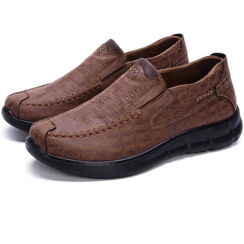 Bekväm Sula För Män Casual Slip On Mjuk Mikrofiber Oxfords