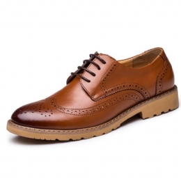 Brogue I Äkta Läder För Män Snidade Business Casual Oxfords