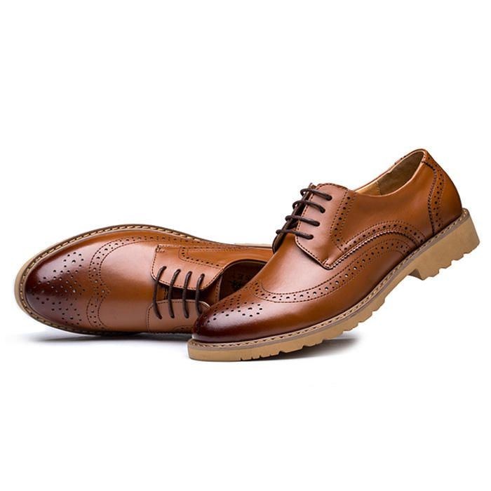 Brogue I Äkta Läder För Män Snidade Business Casual Oxfords