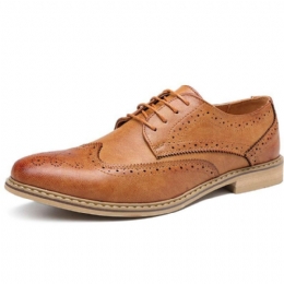 Brogue Snidade Casual Mjuk Business Läder Oxfords För Män