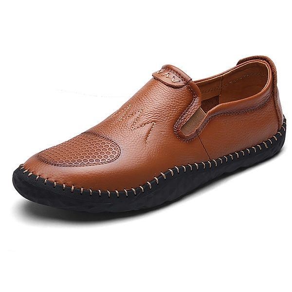 Casual Slip On Outdoor Men Oxfords Skor Läder