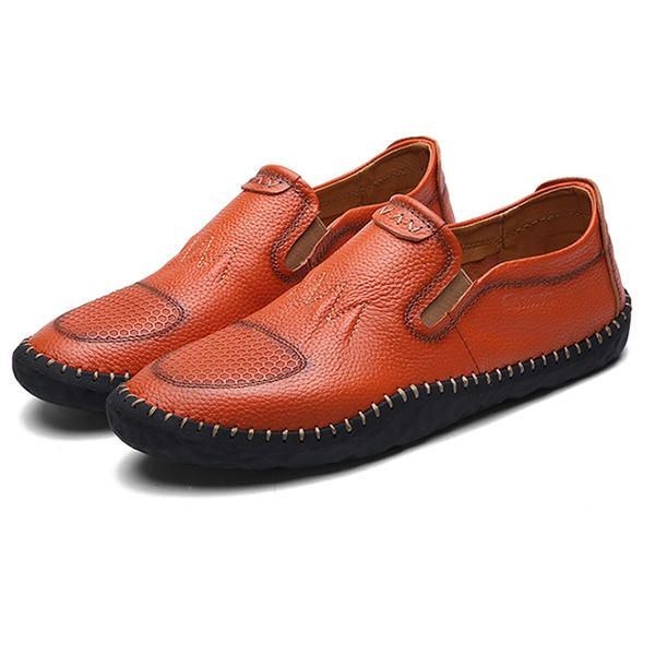 Casual Slip On Outdoor Men Oxfords Skor Läder