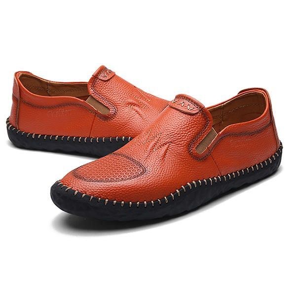 Casual Slip On Outdoor Men Oxfords Skor Läder