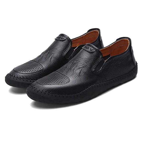 Casual Slip On Outdoor Men Oxfords Skor Läder