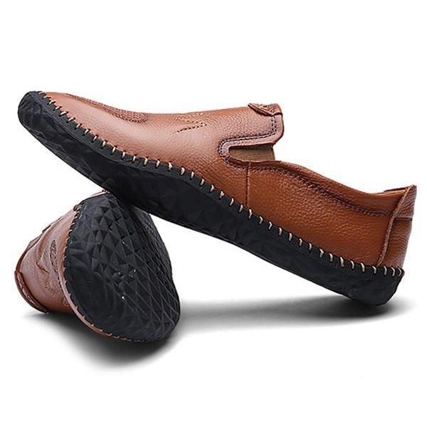 Casual Slip On Outdoor Men Oxfords Skor Läder