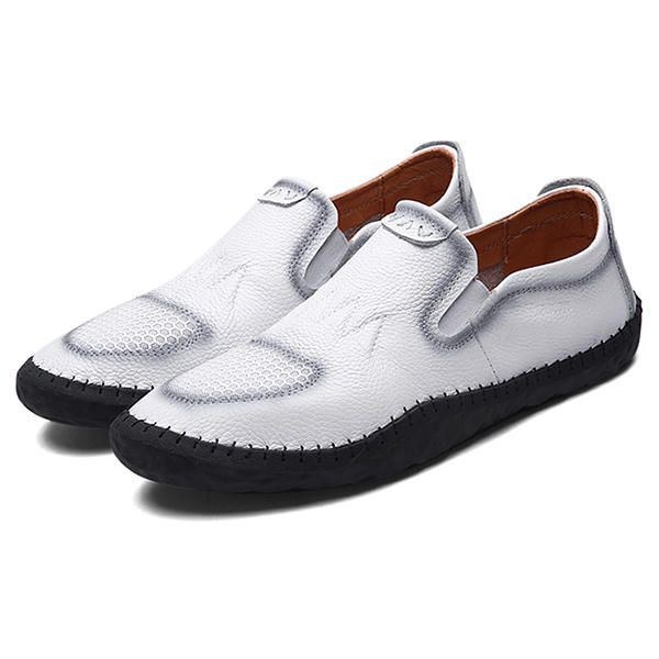 Casual Slip On Outdoor Men Oxfords Skor Läder