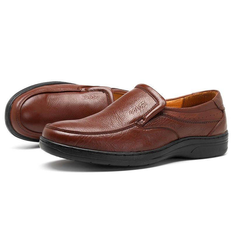 Herr Äkta Läder Bekväm Slip On Oxfords