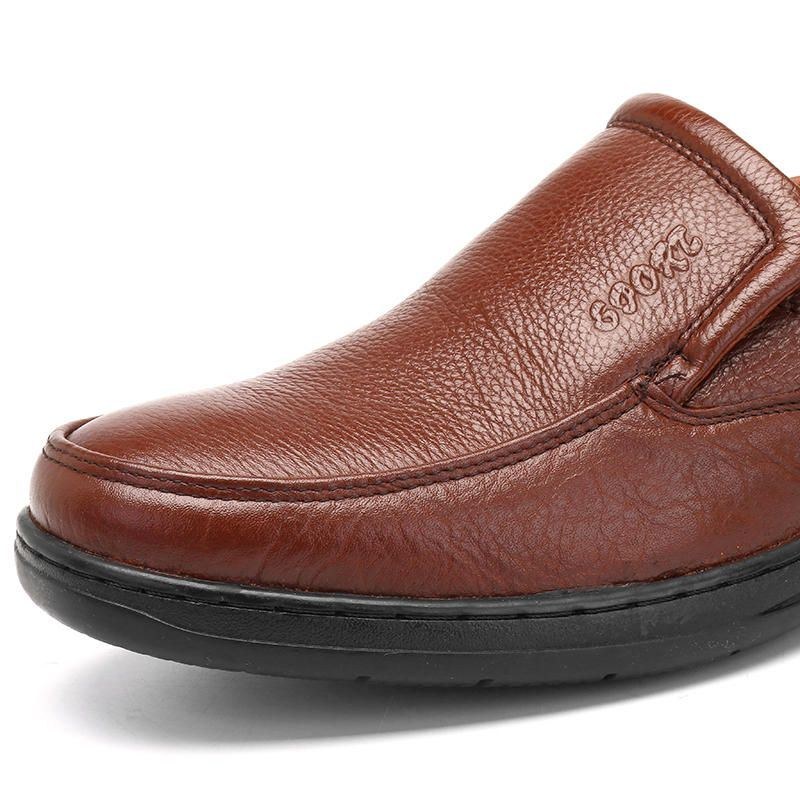 Herr Äkta Läder Bekväm Slip On Oxfords