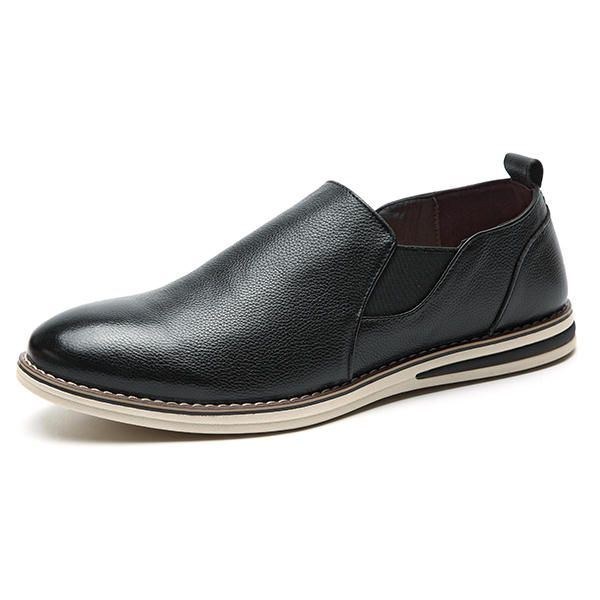 Herr Äkta Läder Casual Slip On Business Oxfords Skor