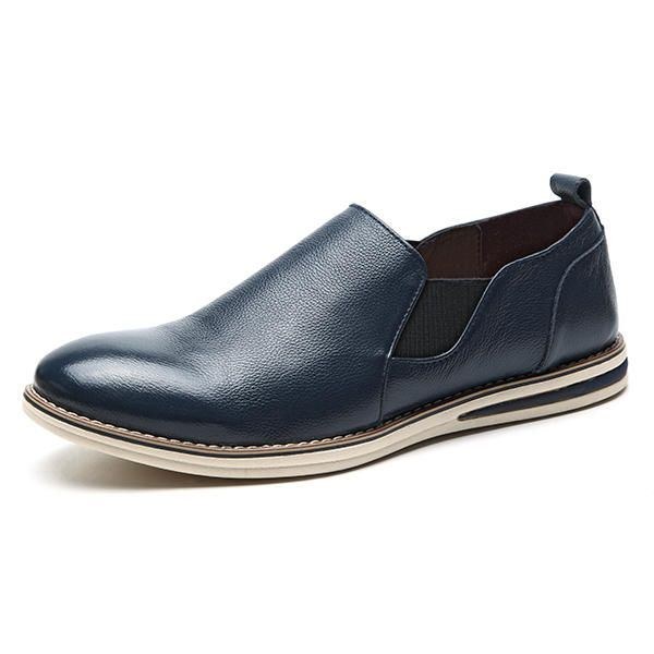 Herr Äkta Läder Casual Slip On Business Oxfords Skor