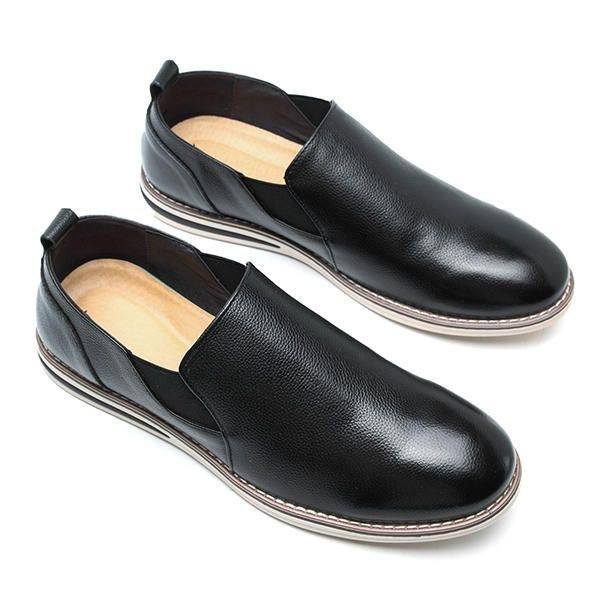 Herr Äkta Läder Casual Slip On Business Oxfords Skor