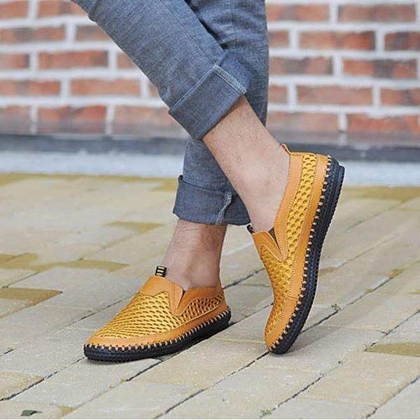 Herr Andas Mesh Svettabsorption Slip On Oxfords Flats