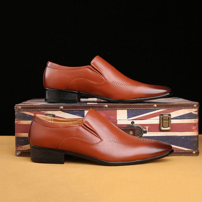 Herr Andas Mjuk Sula Spetsig Tå Solid England Style Casual Dress Shoes