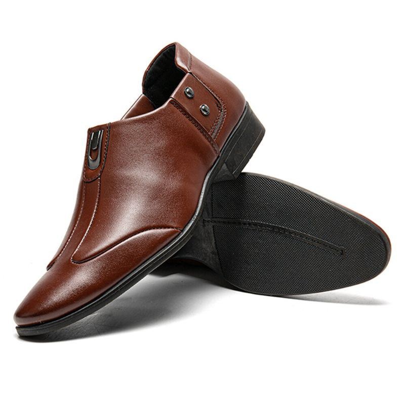 Herr Andningsbart Spetsigt Huvud Bekväma Slip-on Business Dress Shoes