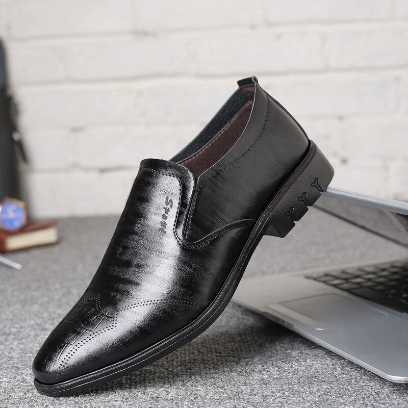 Herr Brittiska Runda Slip-on Business Casual Dress Shoes