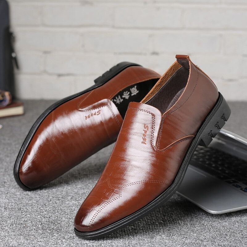 Herr Brittiska Runda Slip-on Business Casual Dress Shoes