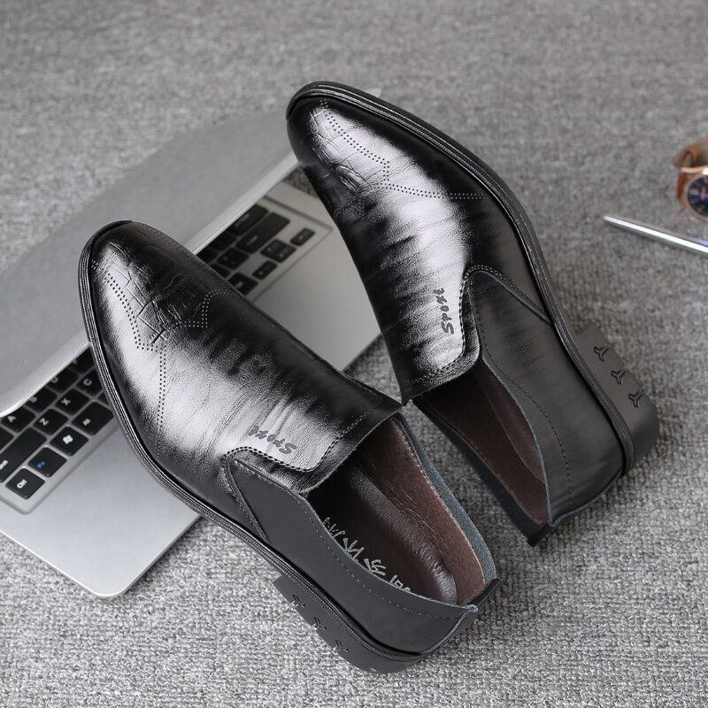 Herr Brittiska Runda Slip-on Business Casual Dress Shoes