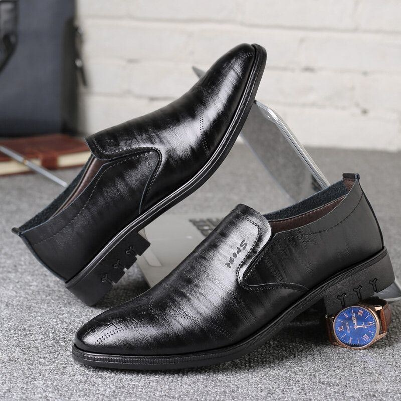 Herr Brittiska Runda Slip-on Business Casual Dress Shoes