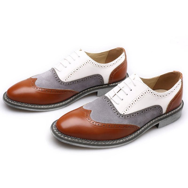 Herr Brogue Colorblock Oxfords Snörning Business Casual Formell Skor