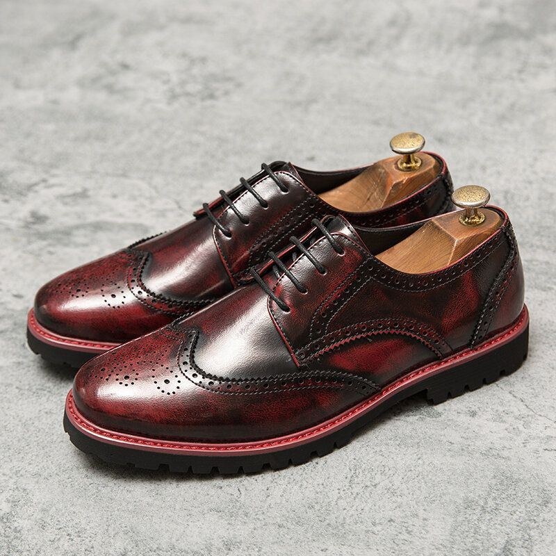 Herr Brogue Craved Retro Gentleman Dress Shoes