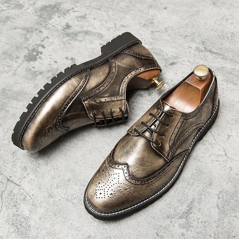 Herr Brogue Craved Retro Gentleman Dress Shoes