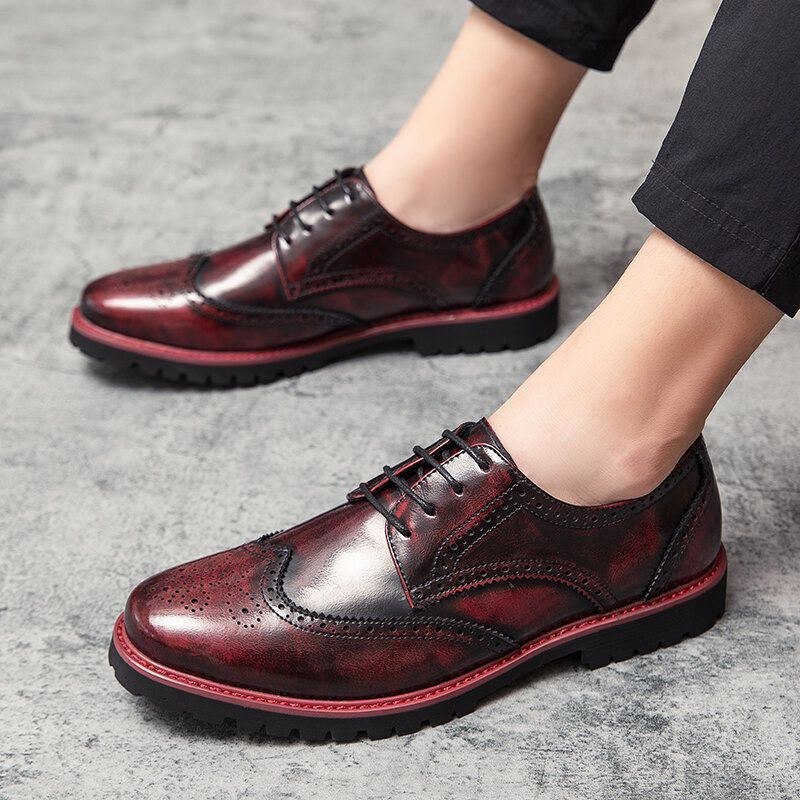 Herr Brogue Craved Retro Gentleman Dress Shoes