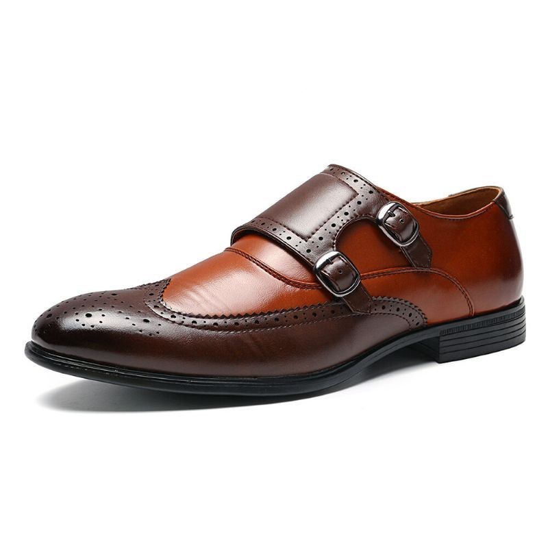 Herr Brogue Snidade Casual Business Office Läder Oxfords