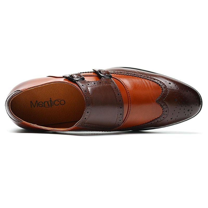 Herr Brogue Snidade Casual Business Office Läder Oxfords