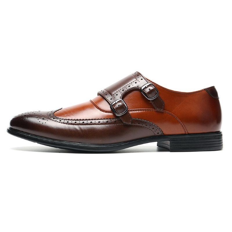 Herr Brogue Snidade Casual Business Office Läder Oxfords